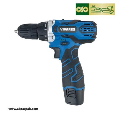 دریل پیچ گوشتی شارژی دو باتری به همراه لوازم ویوارکس VIVREX مدل VR12V-2A