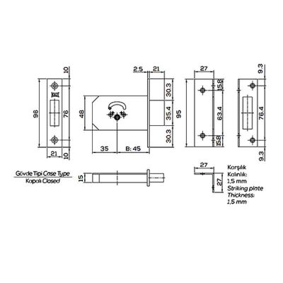 قفل گاوصندوقی کالی Kale کد 156F