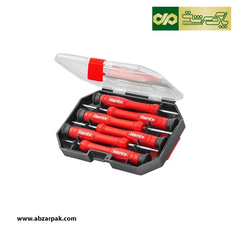ست 6 عددی پیچ گوشتی ساعتی دسته پلاستیکی رونیکس مدل RH-2712
