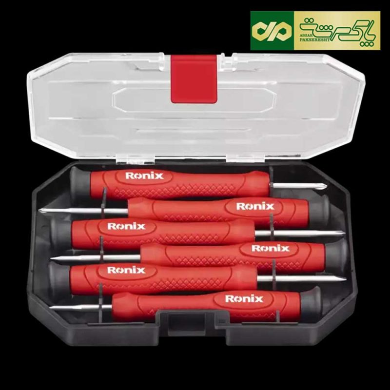ست 6 عددی پیچ گوشتی ساعتی دسته پلاستیکی رونیکس مدل RH-2712