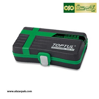 جعبه بکس و بیت 27 پارچه و دسته جغجغه تاشو 1.4 اینچ تاپ تول TOPTUL مدل GADW2701
