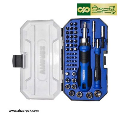 مجموعه 55 عددی پیچ گوشتی ، بیت و بکس درایو 14 اینچ ویوارکس VIVAREX مدل VR5565-SD