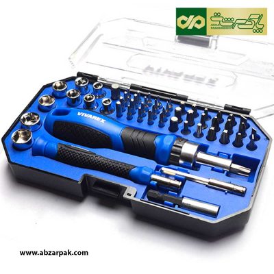 مجموعه 55 عددی پیچ گوشتی ، بیت و بکس درایو 14 اینچ ویوارکس VIVAREX مدل VR5565-SD