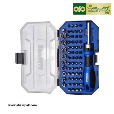 مجموعه 63 عددی پیچ گوشتی ، بیت و بکس درایو 14 اینچ ویوارکس VIVAREX مدل VR6365-SD