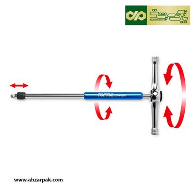 آچار دسته تی جغجغه ای درایو 1/4 اینچ تاپ تول TOPTUL مدل CTRM0826
