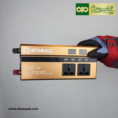 مبدل برق خودرو (کانورتر) ۱۲ به ۲۲۰ ولت ظرفیت 1000 وات اینتیمکث INTIMAX کد 1101