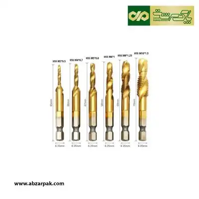 مجموعه 6 عددی مته قلاویز HSS پلاتینیوم PLATINUM