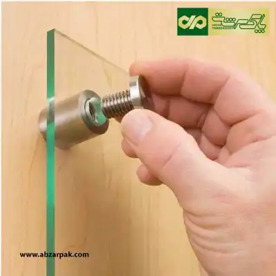 بست شیشه به دیوار استوانه ای استیل