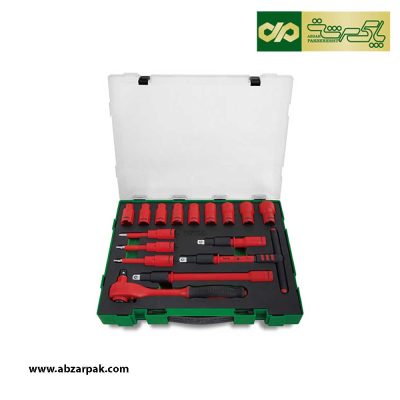 مجموعه 16 پارچه جعبه بکس درایو 1/2 اینچ 6 پر فشار قوی تاپ تول TOPTUL مدل GZC1609