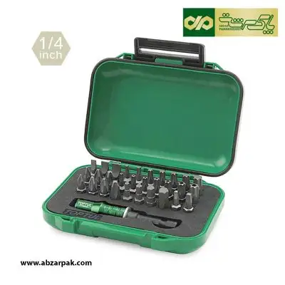 مجموعه 31 عددی سری نوک پیچ گوشتی جور ، با رابط بیت گیر 1/4 اینچ تاپ تول TOPTUL مدل GABW3102
