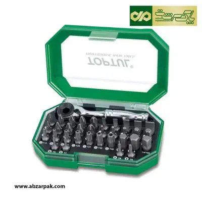 مجموعه 35 پارچه پیچ‌ گوشتی سردریلی و جغجغه مینی ¼ اینچ TOPTUL مدل GACW3504S