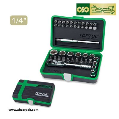 جعبه بکس و بیت 1/4 اینچ 45 پارچه تاپ تول TOPTUL کد GADW4501