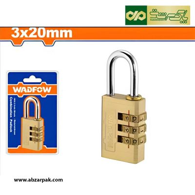 قفل آویز 20 میلیمتر چمدانی رمزدار برنجی وادفوWADFOW مدل WPD3423
