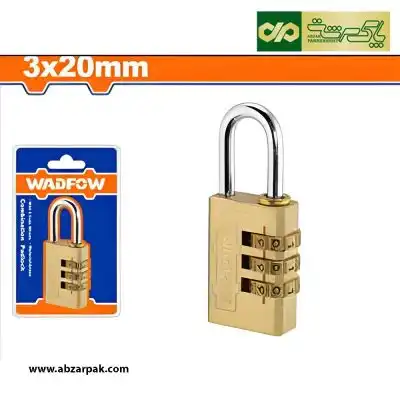 قفل آویز 20 میلیمتر چمدانی رمزدار برنجی وادفوWADFOW مدل WPD3423